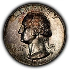 1960 25c Silver Washington Quarter - Colorful Toning - SKU-Y6317