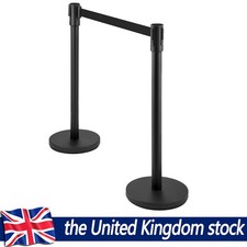 36inch Crowd Control Stanchion Queue Safety Barriers w/6.5Ft Retractable Belt