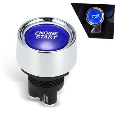 Car Engine Start Ignition Push Switch, 1.8'' x 1.3'' 12V 50A Keyless 1 PC Blue