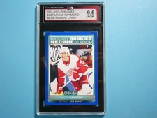 2021/22 O-PEE-CHEE NHL HOCKEY CARD #627 LUCAS RAYMOND ROOKIE RC BLUE KSA 9.5 OPC. rookie card picture