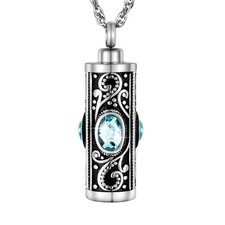 Crystal Cremation Urn Necklace for Ashes Keepsake Cremation Jewelry for Human As