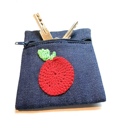 Portafoglio donna porta carte di credito portamonete piccolo slim di jeans blu - Foto 5 di 9