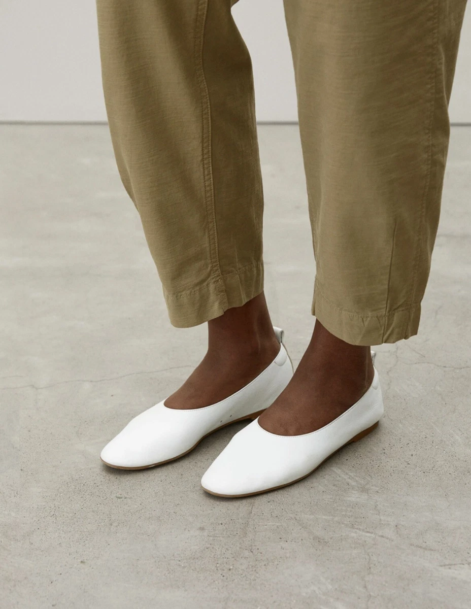 Everlane Day Glove Flats Leather White Round Toe 9.5