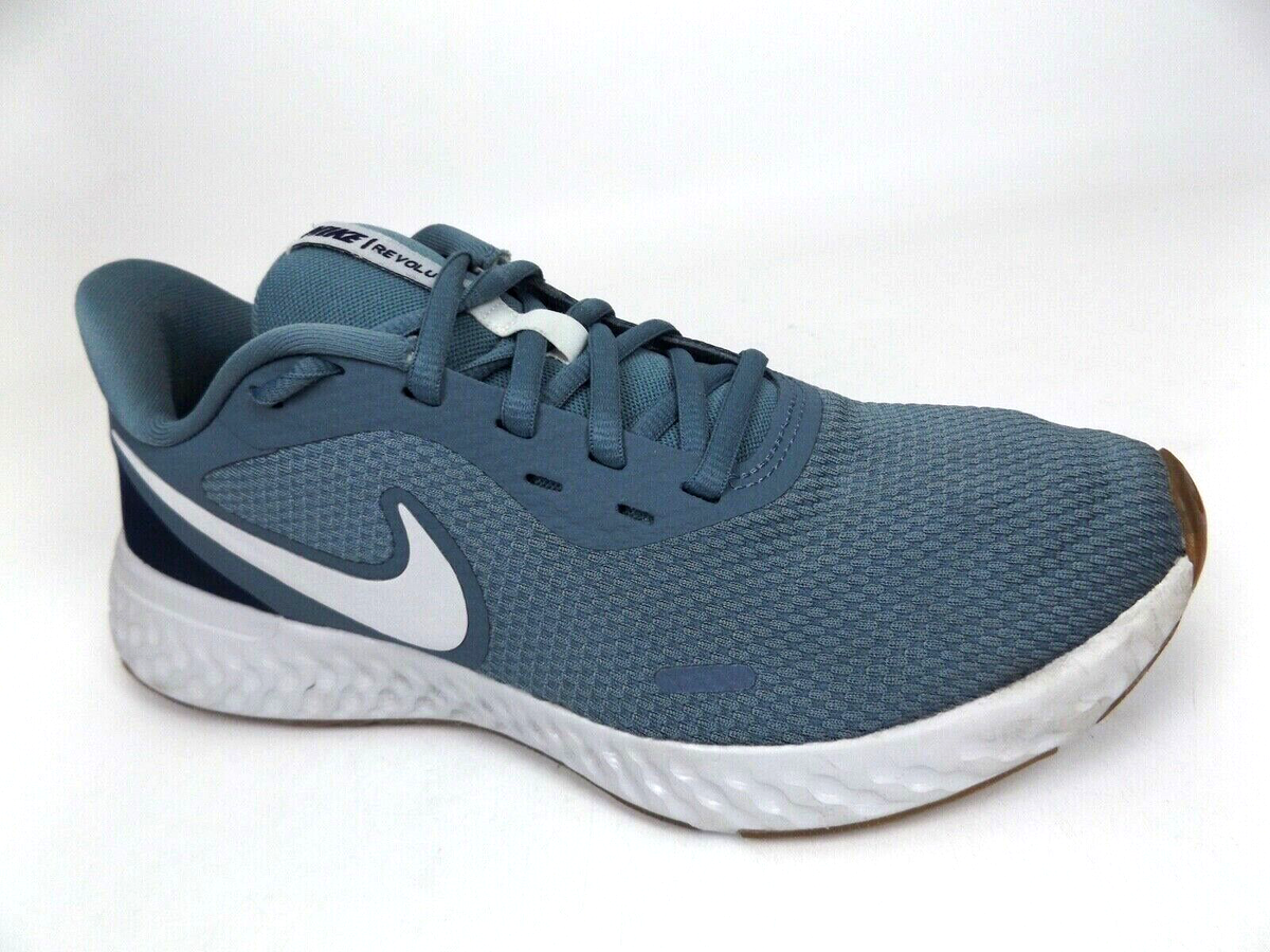Nike Revolution Running Shoes Lace Up Youth Big Kid Size M, Blue,  Preowned