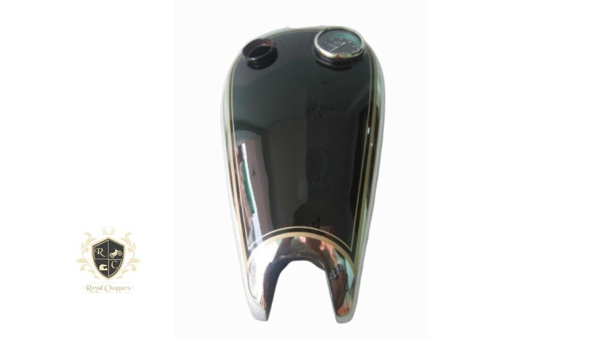 BSA C10 C11 Black Painted Chromed Gas Fuel Petrol Tank +