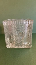 Vintage Brockway glass American Concord cube candle holder (candle Not Included)