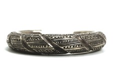Vintage Silver Tribal Patterned Cuff Bracelet