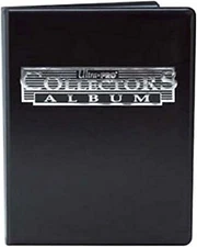Baseball Card Album Trading Collector Storage Display 4 Pocket Portfolio Black