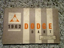 1962 Dodge Dart Factory Original Owners Manual Part # 812702082 1st Edition
