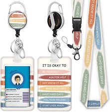 Inspirational Quote Lanyards for Id Badges, Cute ID Badge Holder with Lanyard Ba