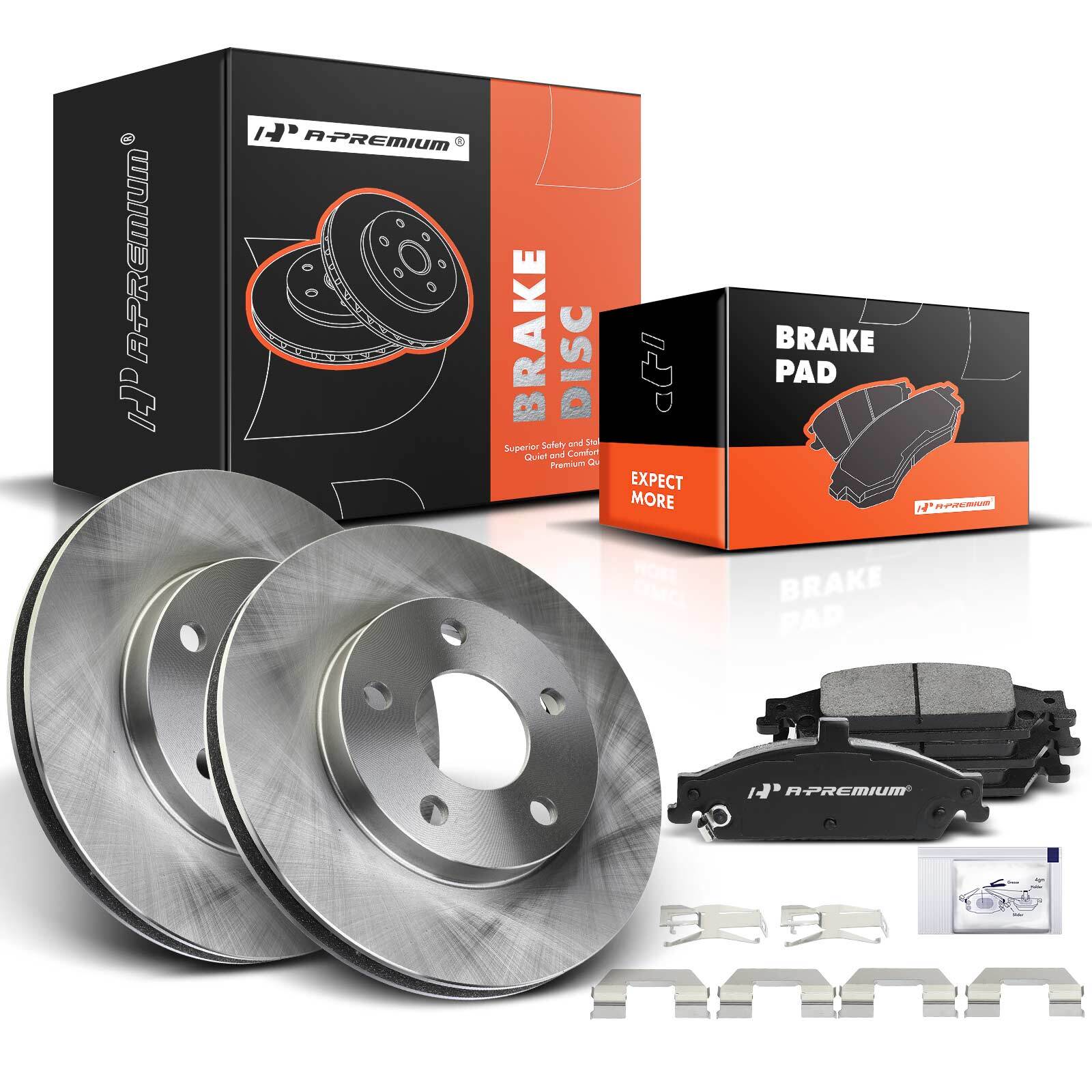 Front Disc Brake Rotors & Ceramic Brake Pads for Chevy Classic
