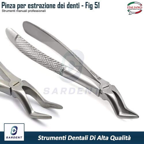Pinza per estrazione della radice del dente superiore dentale Fig 51 Odontoiatri - Foto 2 di 5