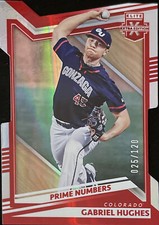 2022 Elite Extra Edition Prime Numbers Red Die Cut 25/120 Gabriel Hughes Rockies