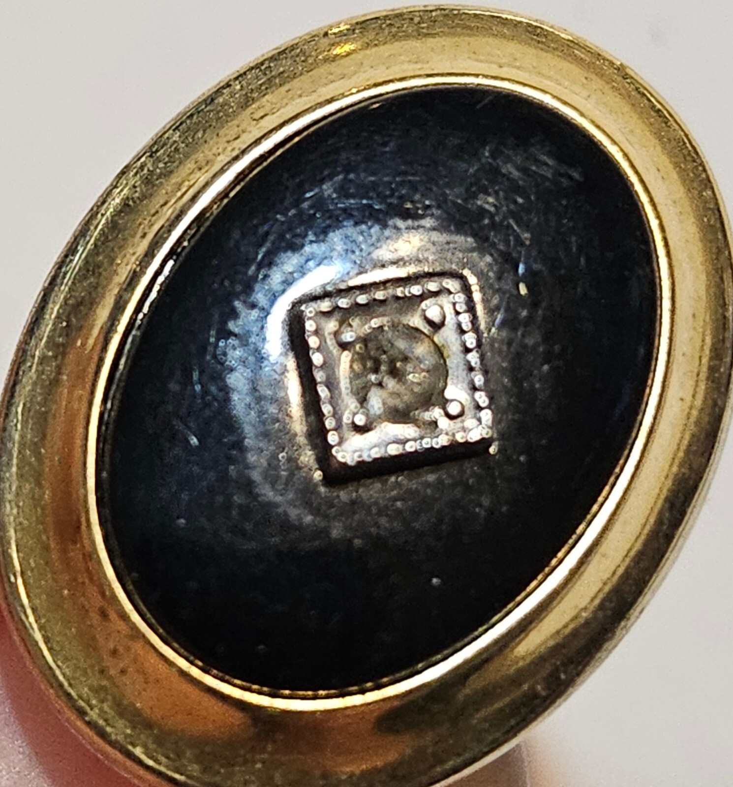 Vtg Square Cufflink Patented Ruby Colored Stone &… - image 4