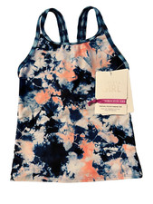 NWT Athleta GIRL Festival Tie Dye Tankini Swim TOP Size XS/6 Navy,Pink, White