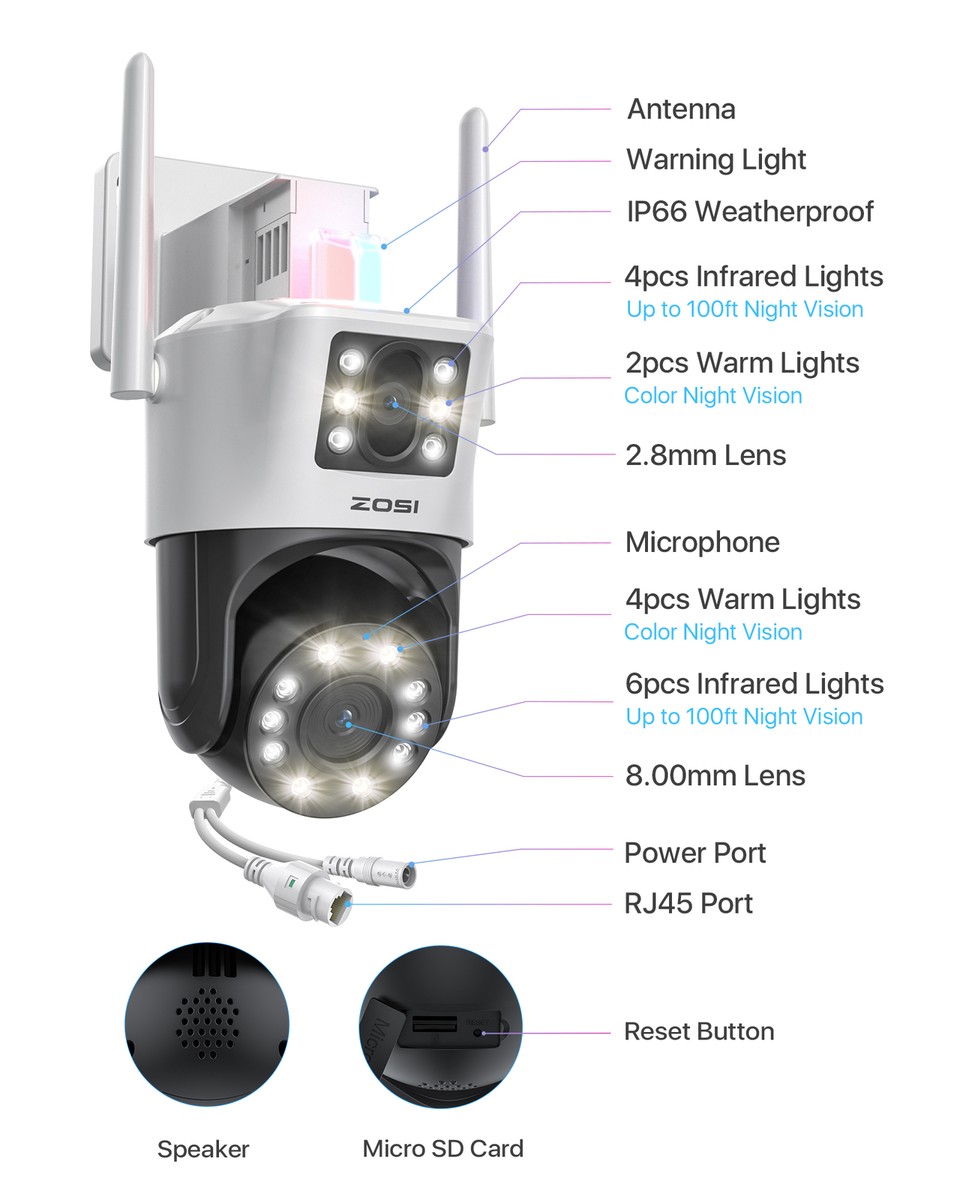 ZOSI 2Pack 4MP 2.5K Add-On PoE IP Camera Outdoor Security AI Human Detection eBa ZOSI 2Pack 4MP 2.5K Add-On PoE IP Camera Outdoor Security AI Human Detection eBa