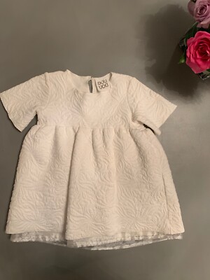 Dou Uod White Baby Girl Dress 12 Mesi
