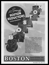 1937 Boston Gear Works North Quincy Massachusetts Reductors Vintage Print Ad