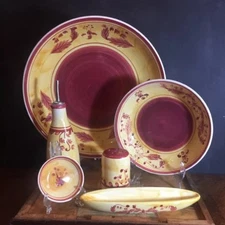 The Main Ingredient Pasta Serving Pieces Maroon & Gold