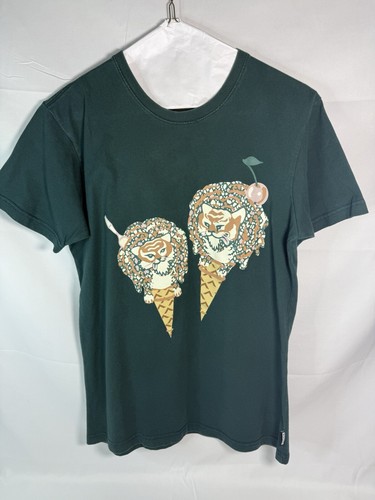 Ice Cream, Green T Shirt Tiger Scoop, Size Small Designer Streetwear