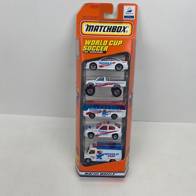 Matchbox World Cup Soccer 5 Pack Gift Set Cars 1997 New in Box Mattel