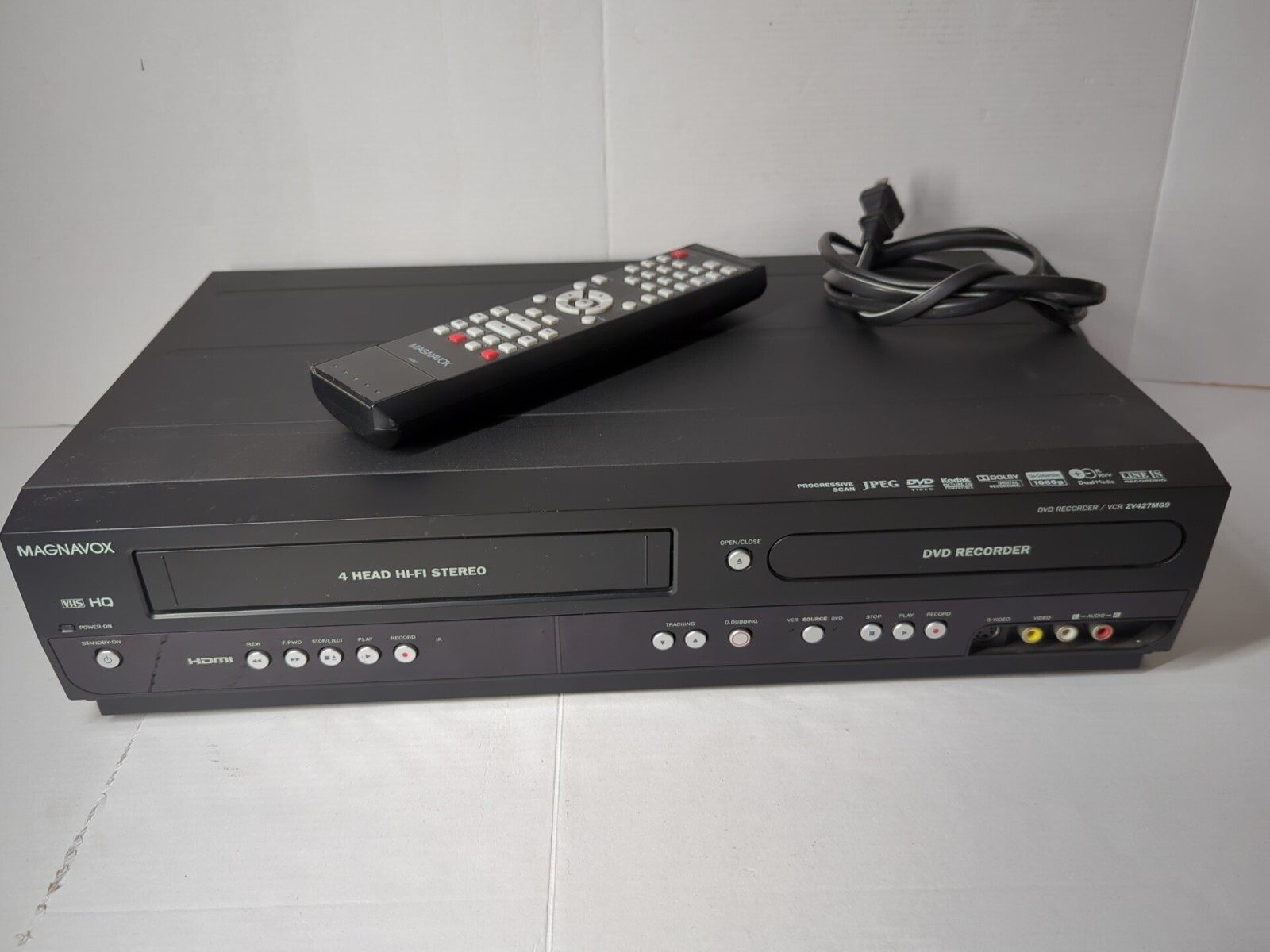 Magnavox ZV450MW8 DVD VCR Combo 4 Head VHS Recorder Tested REMOTE