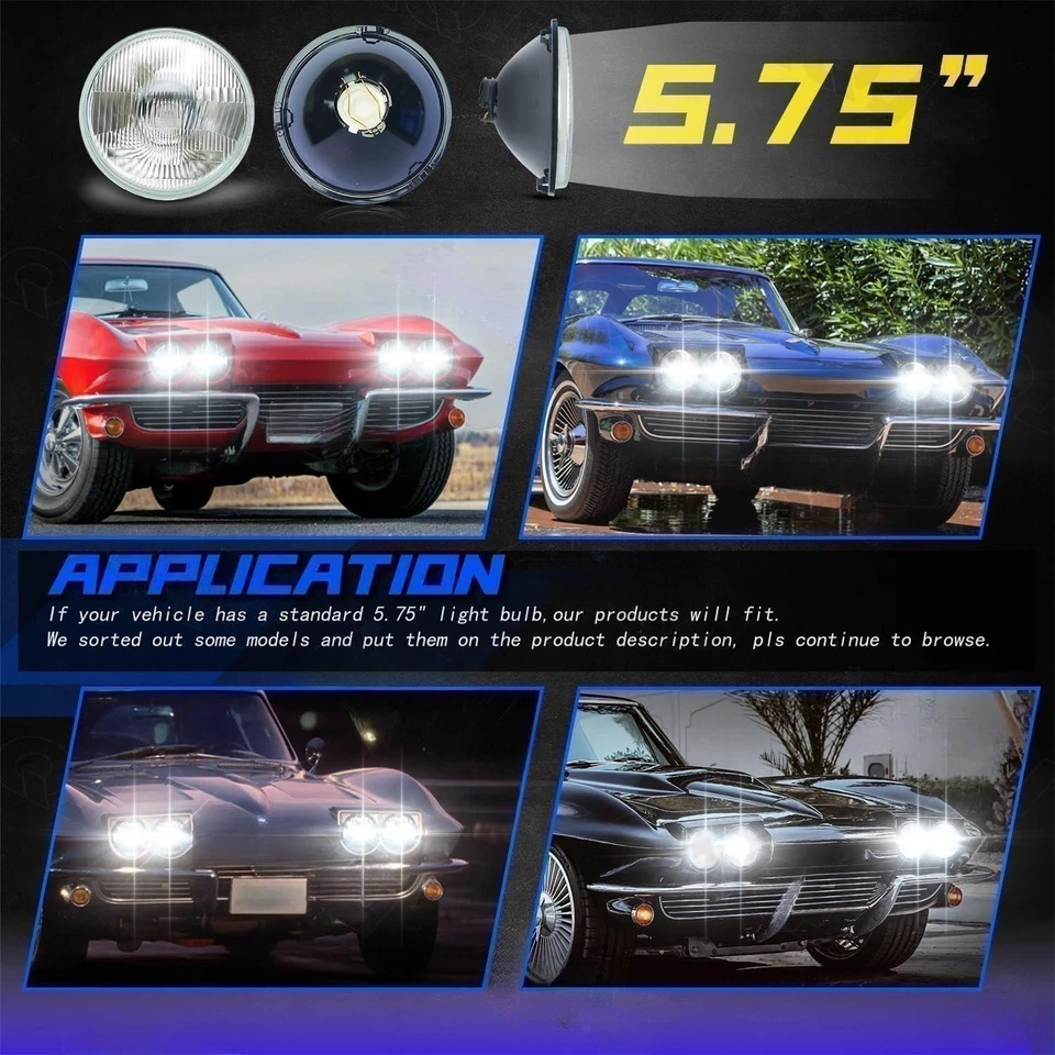 Faros LED HI/LO DRL PUNTO 4 PIEZAS 5 3/4" 5,75 para Oldsmobile 442 98 F85 Cutlass Foto 4 de 4