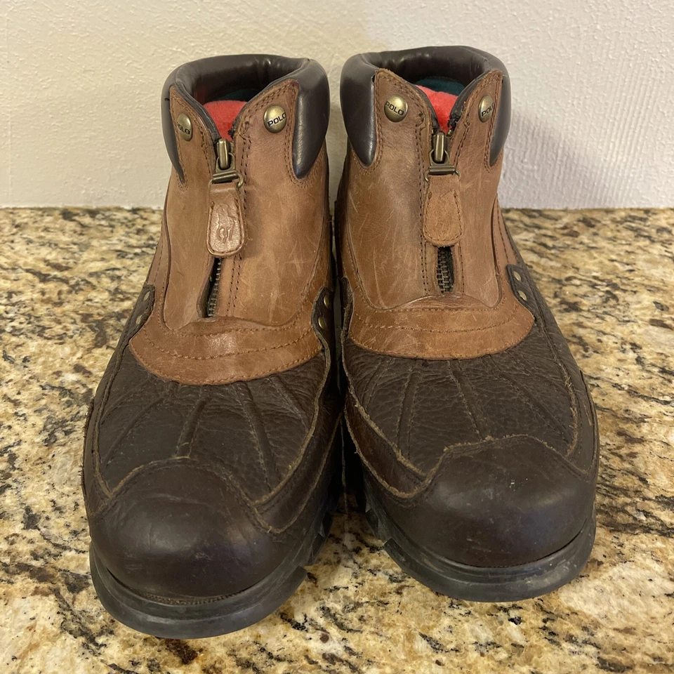 Polo Ralph Lauren Kewzip Leather Duck Boots Ankle Men’s Size 12D - Image 2 of 4