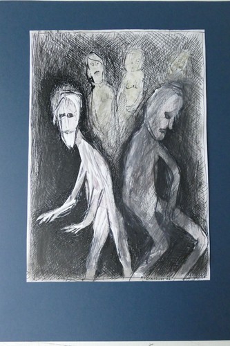Georg Krauel You should be dancing Mischtechnik Papier signiert 48x35 cm O-5125