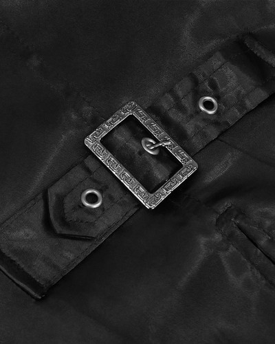 Devil Fashion Mens Gothic Steampunk Waistcoat Vest Black Pleated Velvet Wedding - Picture 10 of 12