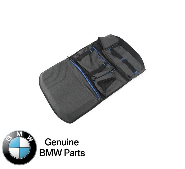 BMW Genuine Seat Back Storage Pocket Blue / Black 52122406212 for