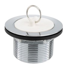 RecPro 2  " x 1  " Stainless Steel Strainer Drain  1  " White Drain Stopper