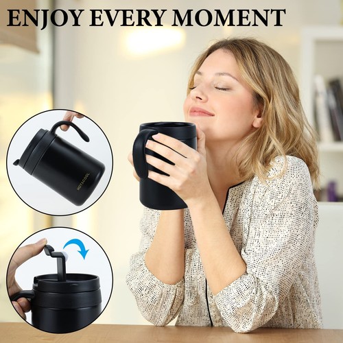 Edelstahl Thermosbecher Tee Kaffee Thermobecher mit Deckel Thermo Reisebecher - Bild 6 von 16