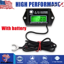 Waterproof Digital Tiny Tachometer Tach Hour Meter Resettable With battery