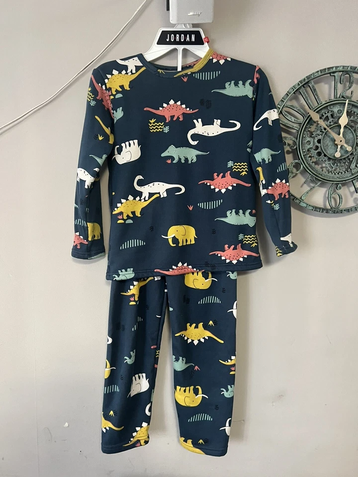 2 X Traje de dormir de dinosaurio para niños Ropa para niños de 5 a 6 años Foto 2 de 4