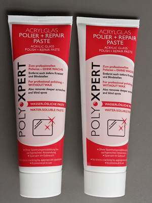 Burnus Polishing & Repair Paste 2 Tubes of 75ml for Plastics Wax Free Economical