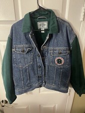 Rare VTG ACME Looney Tunes Bugs Bunny Taz Denim Jean Hoodie Jacket 90s SZ M