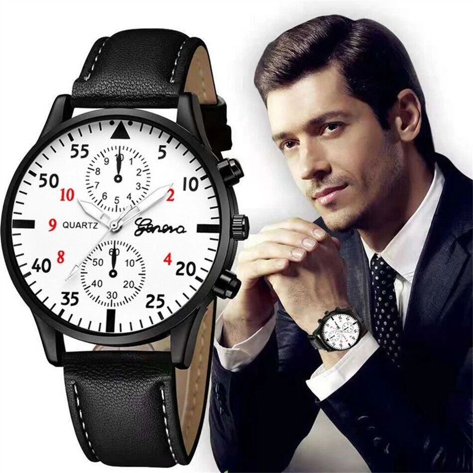 Mens black bracelet watch sales