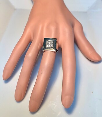 Bague En Or Blanc 18 Carats Sertie De Diamants - Poids Total 0.45 Carat, 7.92g - Occasion