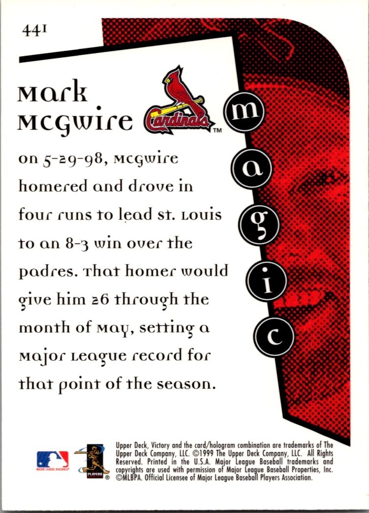 1999 Upper Deck Victory #441 Mark McGwire Baseball Card | eBay
