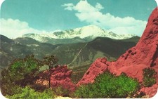 Pikes Peak, America's Most Famous Mountain Garden of The Gods, Colorado Postcard