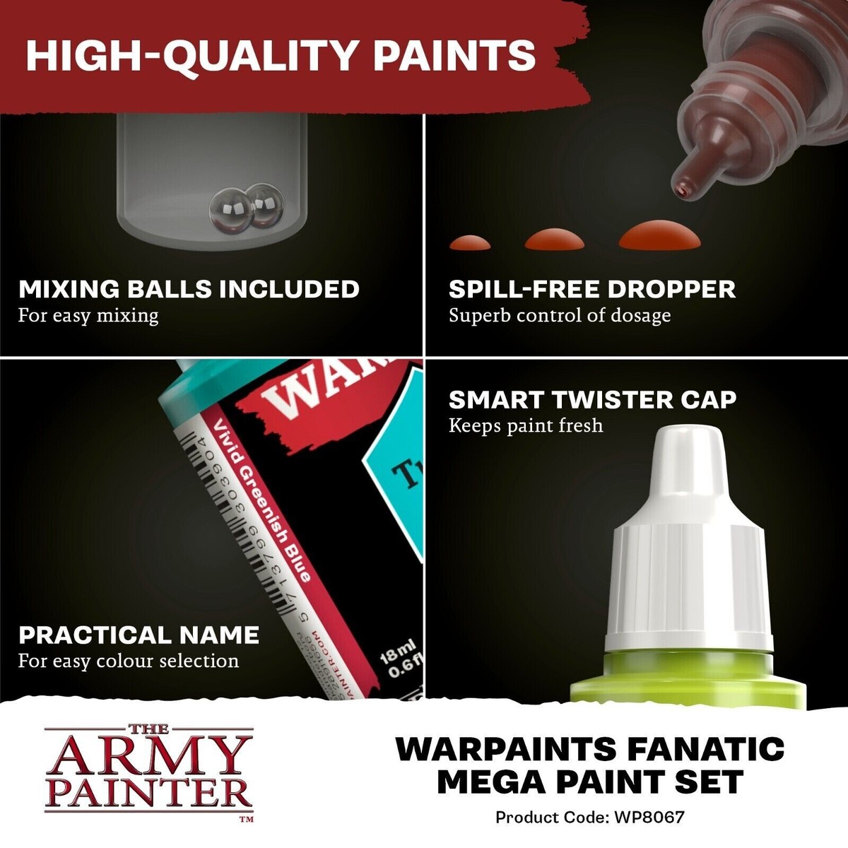 The Army Painter - Fanatic Mega Paint Set - 50 Warpaints + Paint 