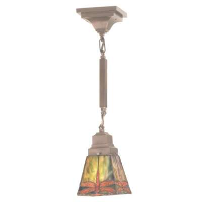 Meyda Lighting 5'Sq Prairie Dragonfly Mini Pendant, Pbag Flame Orange - 49100