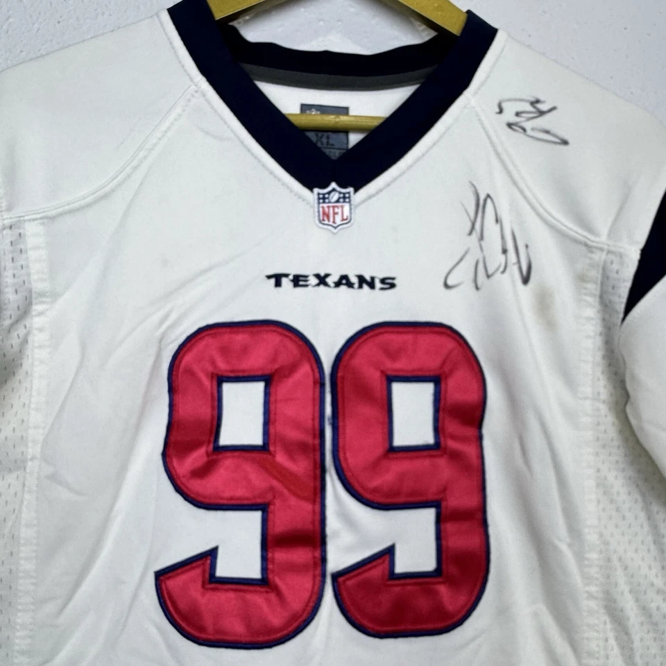 Camiseta Nike NFL Houston Texans Juvenil XL 18 JJ WATT 99 On Field Autografiada 2012 Foto 3 de 4