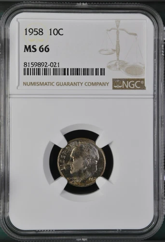 1958 10C  Roosevelt Dime NGC MS66   8159892-021