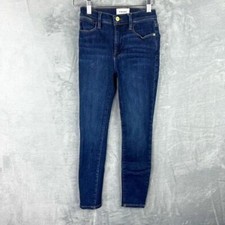 Frame Le HIgh Skinny Crop Jeans Womens Blue Stretch Denim Size 24
