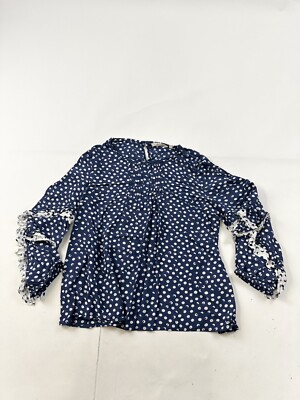 Soft Surroundings Blouse Women s Medium Polka Dot Ruffle Sleeves Sonrisa