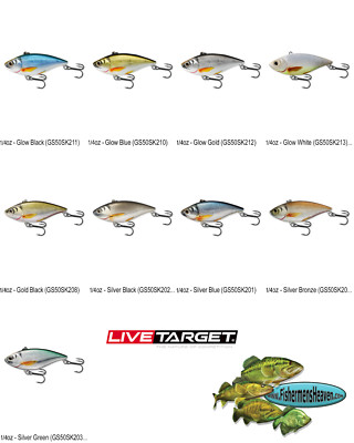 Live Target Golden Shiner Rattle Trap Crankbait (GS50SK) 1/4oz 2 Inch - 8 Colors