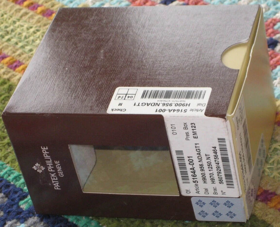 GENUINE PATEK PHILIPPE AQUANAUT 5164A WATCH SERVICE BOX CARDBOARD STORE STORAGE - Image 4 of 4