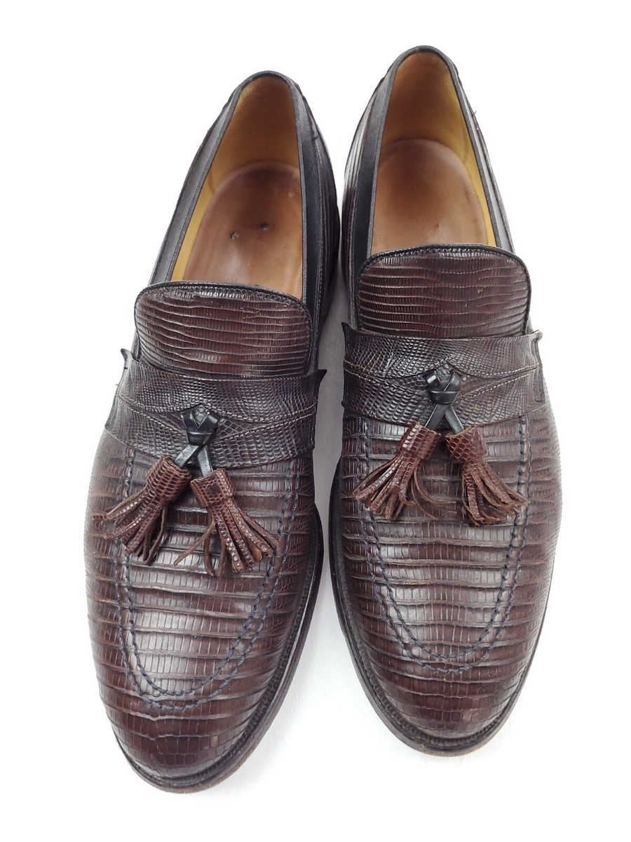 Allen Edmonds CLAYTON Lizard ExoticTassel Dress Loafers Brown Size 10 C (Narrow) Allen Edmonds Clayton Exotic Lizard Tassel Loafers Sz 8 A  main image 4